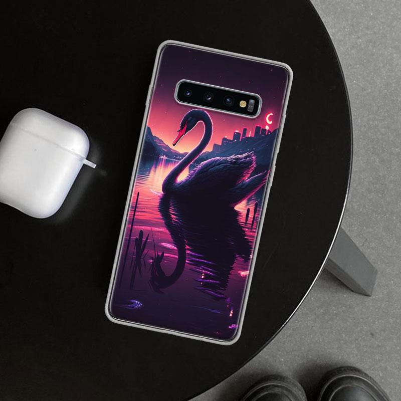 Black Swan Noble Phone Case Cover for Samsung Galaxy S26 S25 Edge S24 S23 Ultra S22 Plus S21 FE S20 + Art Customized Fundas Gala