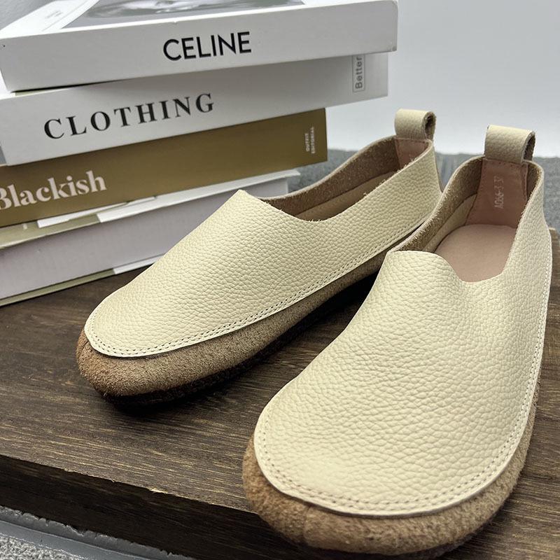 Bodis Genuine Leather Handmade Women's Versatile Soft Sole Flats - Comfortable Vintage Shoes