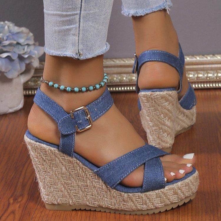 Shoes for Women Plus Size Summer Fashion Platform Wedges Peep Toe Sandals Casual Non-slip Beach Footwear Women Sandals 36-42