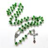 62KD Green Stones Christian Necklace Church Jewelry Sweater Chain Church Jewelry