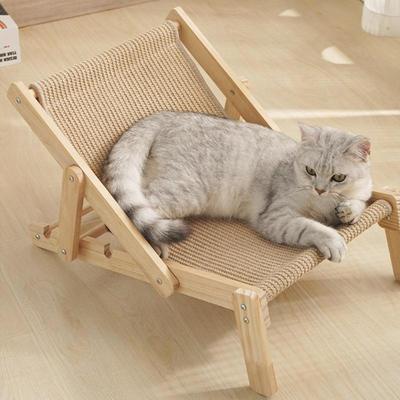 Sedia da salotto in sisal per gatti, tiragraffi in sisal, letto rialzato, amaca per gatti, cuscinetto in sisal rimovibile, regolabile per gatti da interno, tutte le stagioni