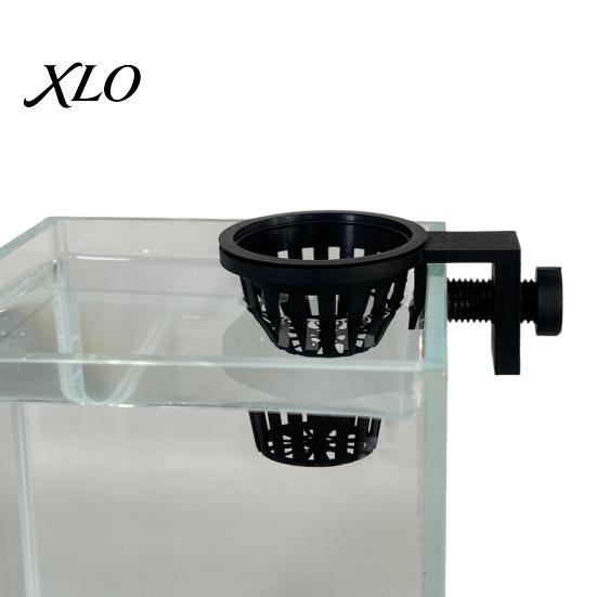 Freshwater Tank Planter Aquarium Plant Holder, Top Hanging Fish Planting Basket with Screw Clamp for Anubias, Aquatic Plants Hydroponic Net Cup