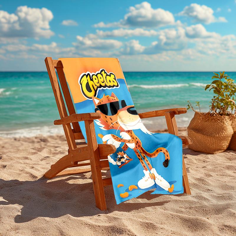 Ultra-Soft Beach Towel with Cheetos Theme,Ideal for Pool - Camping, Diving - Perfect Travel Essential, Vibrant Beach Towel.