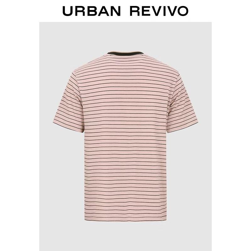 UR2026 Men s Color Block Stripe Round Neck T-Shirt M