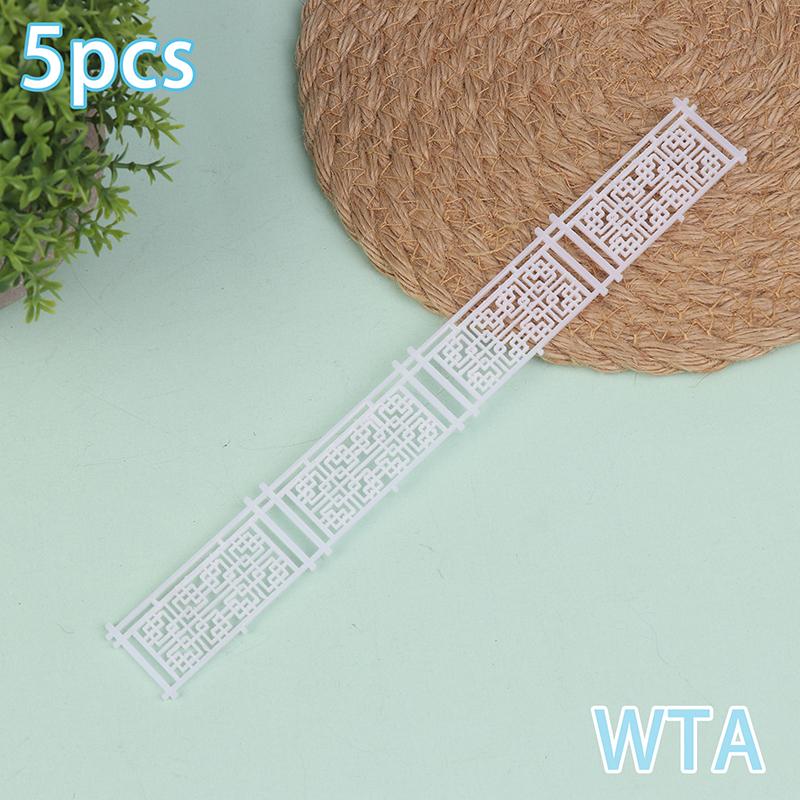 5Pcs Plastic Fences Black/White Guardrail Architectural Model Sand Table Landscape Railing Diy Handmade Wall Model Fence