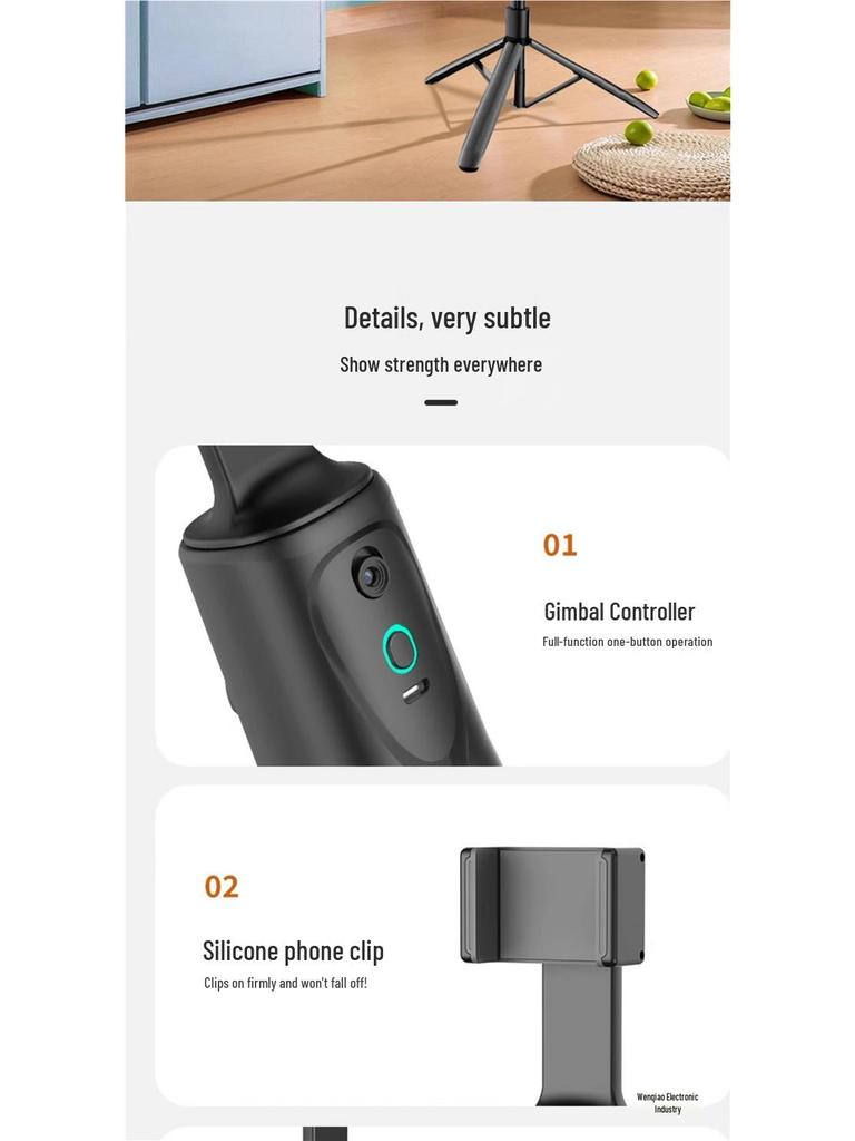 360° AI Auto-Follow Gimbal with Face Recognition