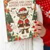 Highland Cow Christmas Advent Calendar 2025 24 Day Countdown Box Acrylic Hanging Decor