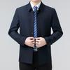 Casual Middle-aged Jacket New Lapel Single-breasted Solid Color Loose Daddy Suit Jacket