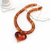 Oversized Rosin Heart Necklace Unique Textured Finish Softened Everyday Wear Fashion Addition