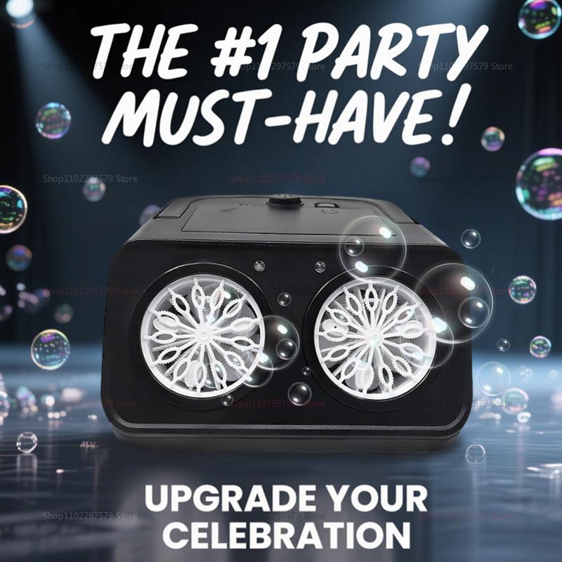 Automatic Bubble Machine with 2 Fans 20000+ Bubbles Per Minute Portable Bubble Maker for Party Outdoor Events (No Bubble Water )