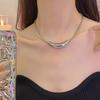 Sleek Titanium Steel Curved Tube Necklace Choker - Elegant, Non-Fading, Versatile Accessory