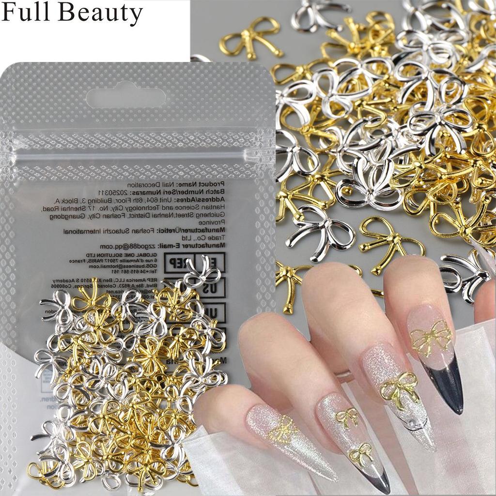 New Nail Art Jewelry Metal Three-dimensional Bow Metal Mixed Color Nail Art Jewelry