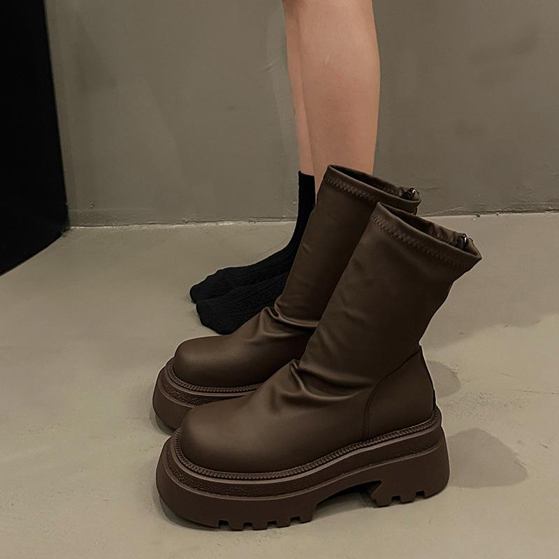 Thick-soled foreign style early autumn short boots new autumn thin boots Martin boots women's boots