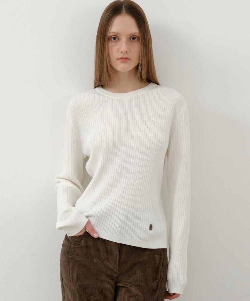Wednesday Oasis For Woman Relaxed Basic Long Sleeve Knit_Ivory(Wc25-Kn58)