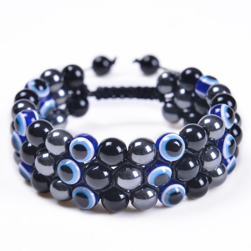 JYL TS Bracelet Cross  Men s Onyx Beaded Enhances Faith & Stability Style-2 роза марена