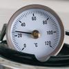 0-120℃ Stainless Steel Clamp-on Tube Thermometer 63mm Clip On Thermometer Spring for Measuring Temperatures of Hot Water Pipes