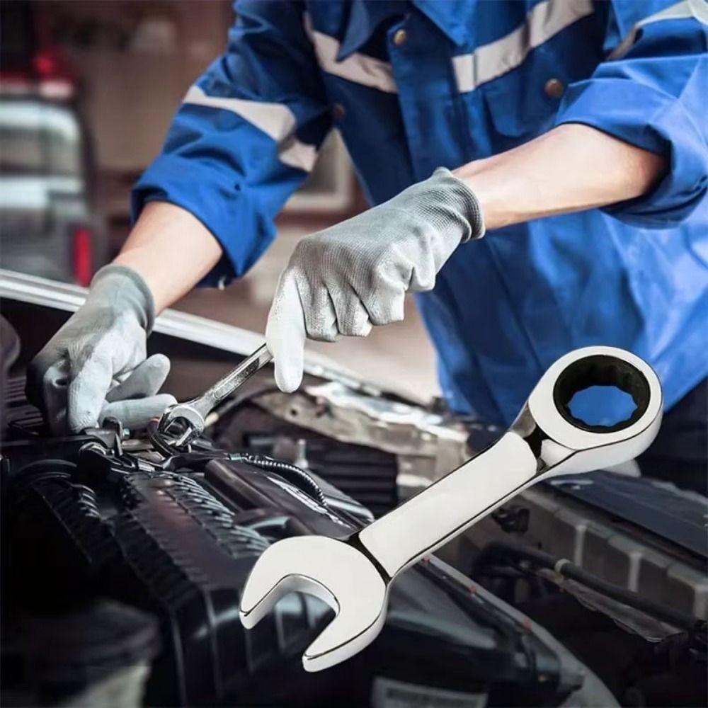Dual-use Quick Open Wrench CR-V Steel Reversible Spanner Ratcheting Spanner  Bike Repair