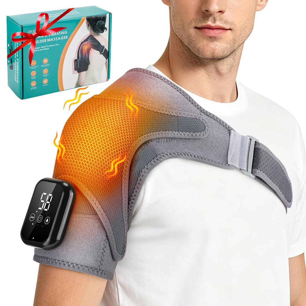 Electric Heating Shoulder Massager LED Display Vibration Massage Shoulder Support Belt Strap For Joint Brace Care Muscle Relax