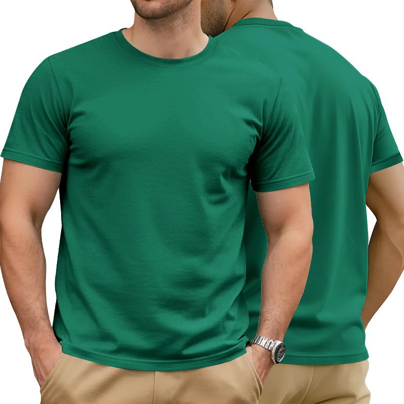 Fashion Europe, America, summer solid color round neck short sleeve pure cotton casual sports simple T-shirt top