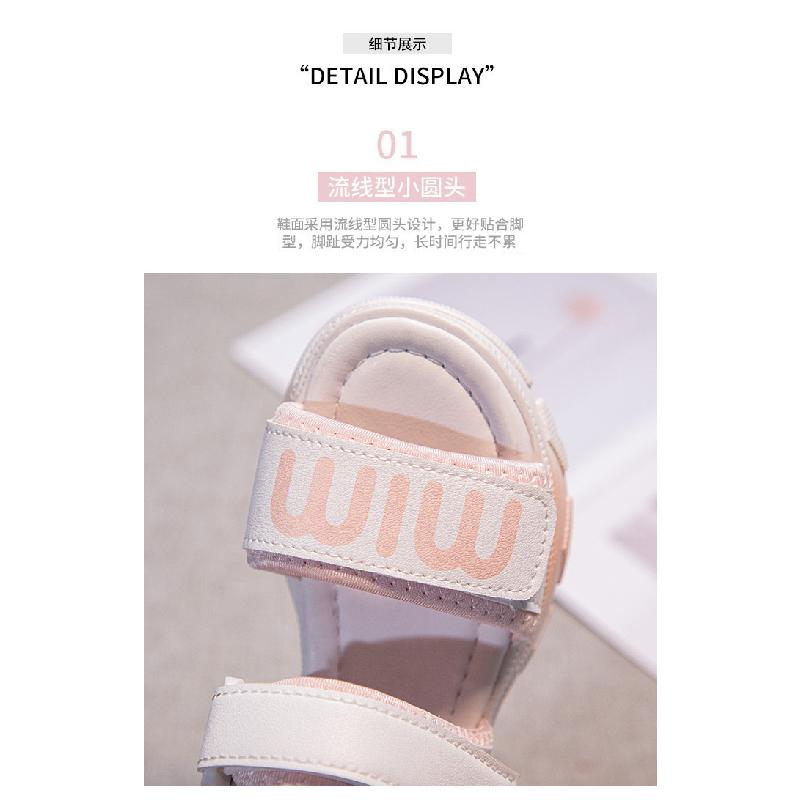 Girls' Sandals Summer New Fashion Korean Style Sporty Soft Sole Open-Toe Sandals for Older Children and Students Children's Beach Shoes