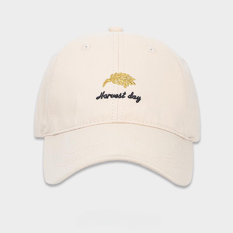 

New Hat for Women s Personalized Fashion Letters Wheat Ear Embroidery Baseball Cap Outdoor Sun Protection Windproof Baseball Cap Men (54-58cm)
