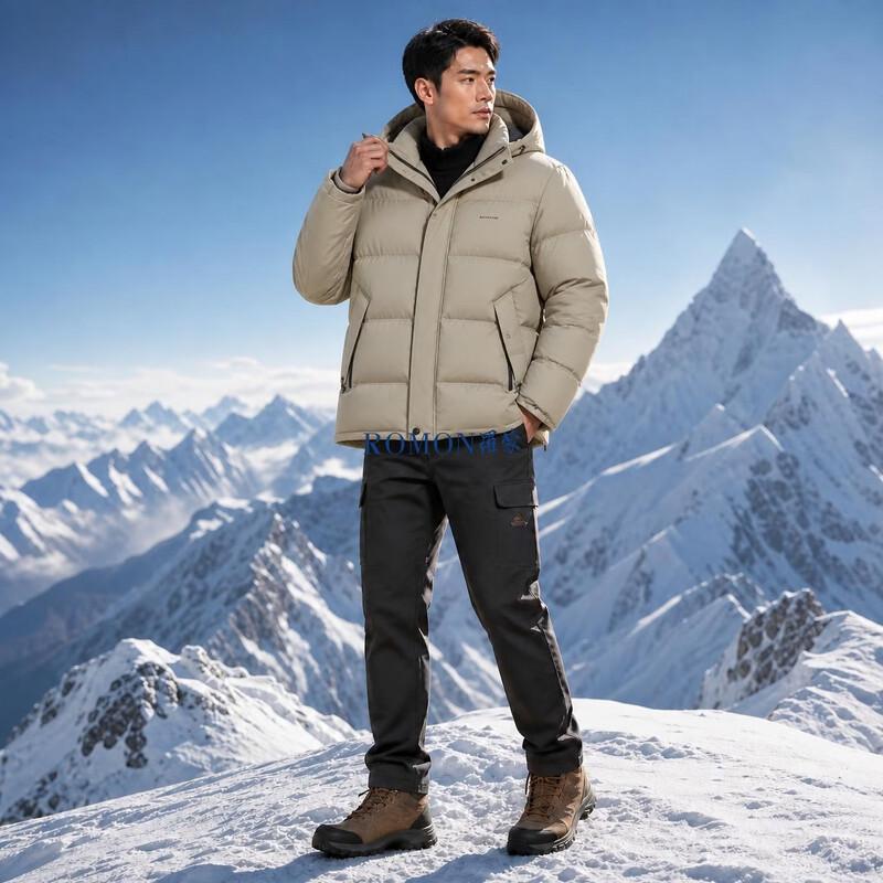 ROMON Men's Casual Hooded Padded Jacket