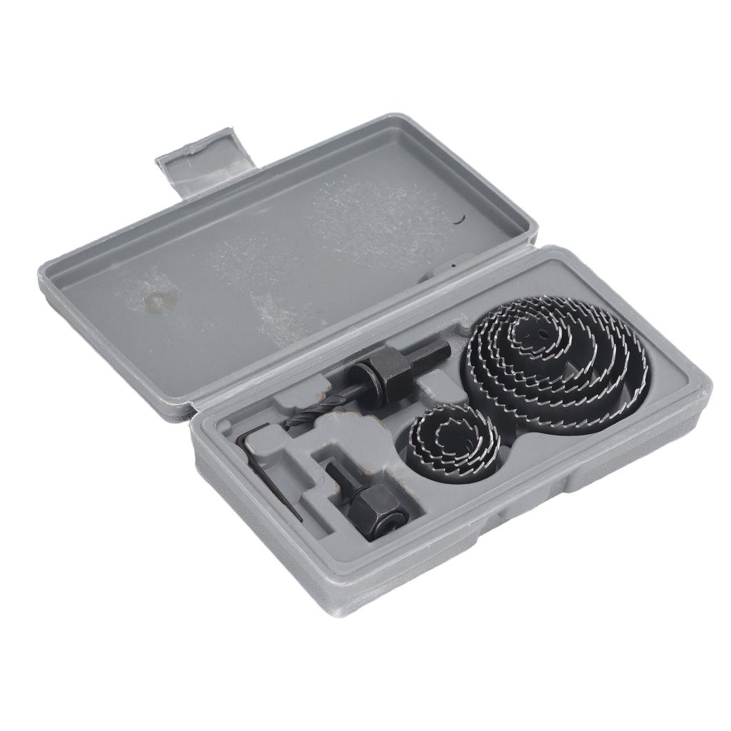 12 Stück Lochsägen-Set Bi-Metall Bohrkronen-Set Hochleistungs-Holzbearbeitungs-Lochschneider mit Tragekoffer für