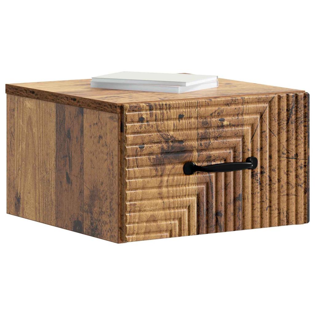 Wall Mounted Nightstand 2 pcs Reclaimed Wood Look 34.5 x 33 x 20 cm