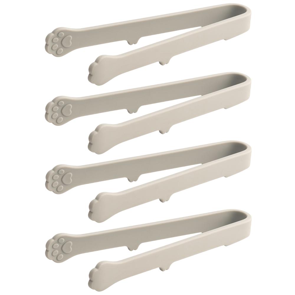 4Pcs/Set Creative Silicone Mini Snack Food Tongs Non-slip Handles BBQ Bread Ice Cube Fruits Clip Kitchen Accessories