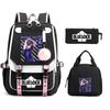 Peripheral Printed Backpack Leisure Student School Bag Pencil Bag Lunch Bag Set