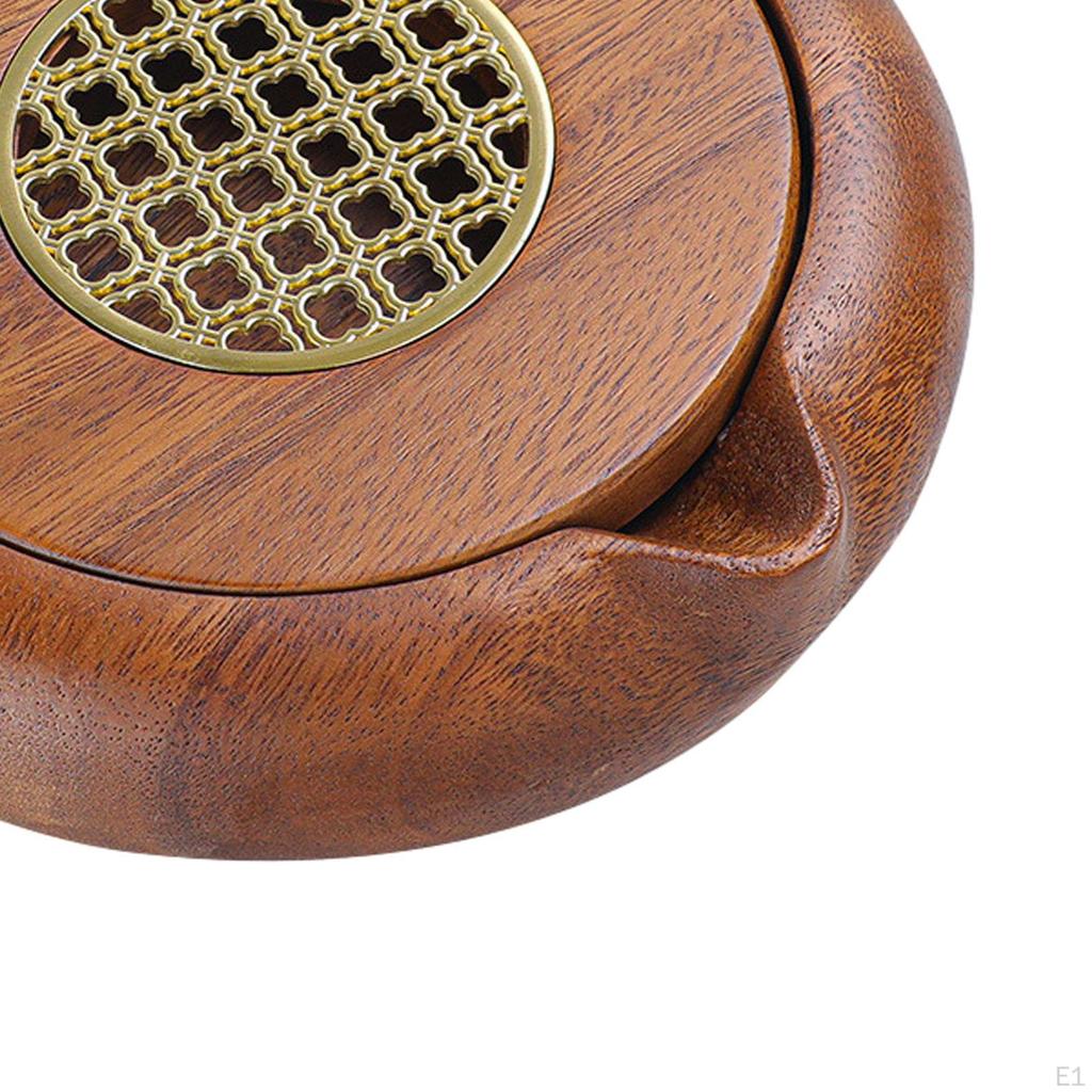 Chinese Gongfu Tea Tray Water Storage Pot Small Solid Wood Purple Sand Multipurpose Household Round
