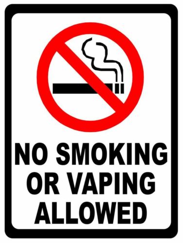 

No Smoking or vaping Retro Metal PlaqueSign Pub Bar Man CaveAluminum 20x30cm（7.8x11.8inch）