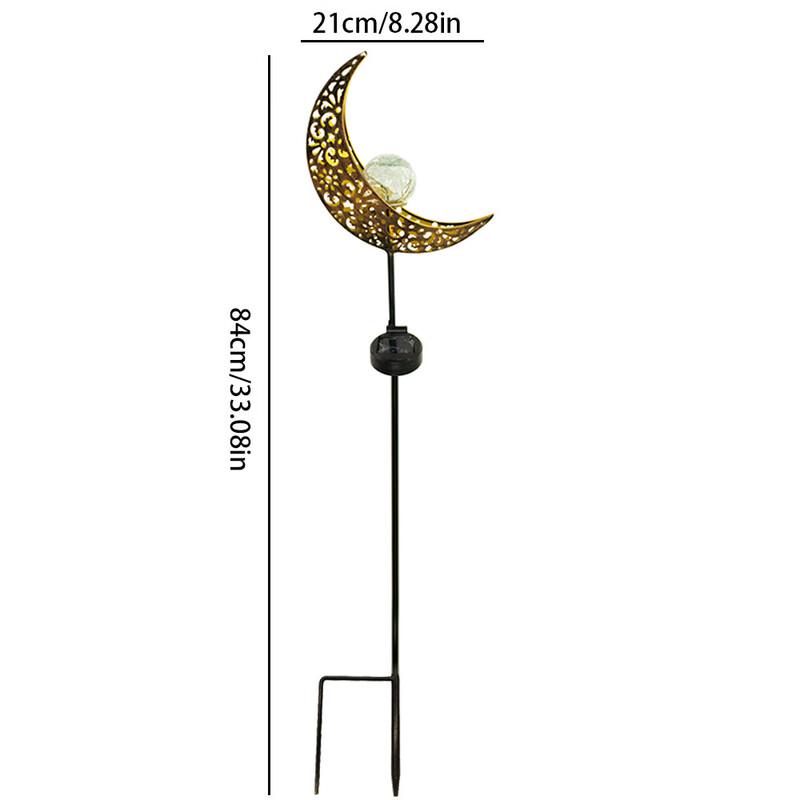 Solar Moon Cracked Glass Garden Stake Light