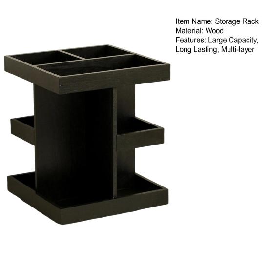 Storage Rack Cosmetic Organizer Large Capacity Multi-Layer Design 360-Degree Rotatable Wood Perfume Shelf Display Holder