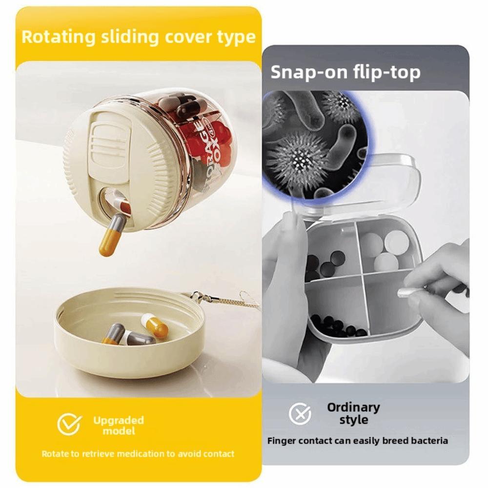 Plastic Medicine Container 4 Grids Pill Organizer Box New Sealed Pill Dispenser  for Vitamin