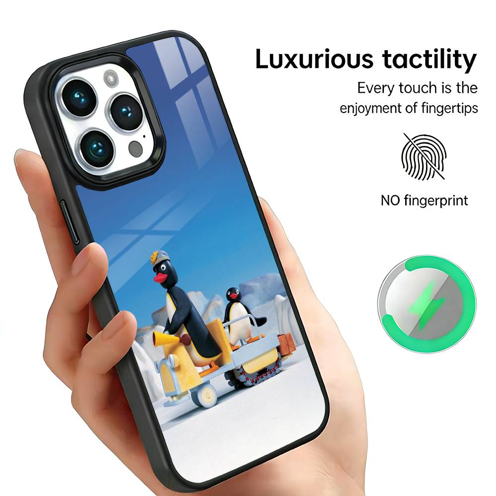

P-Pingu Cute P-Penguin Phone Case For IPhone17 16 15 14 13 12 11 Plus Pro Max Plus Wireless Charger Cover Funda iPhone14