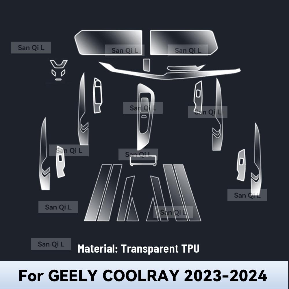 Transparent TPU For GEELY COOLRAY 2024 Car Center Console Media Dashboard Navigation Anti-scratch Protector Interior Film