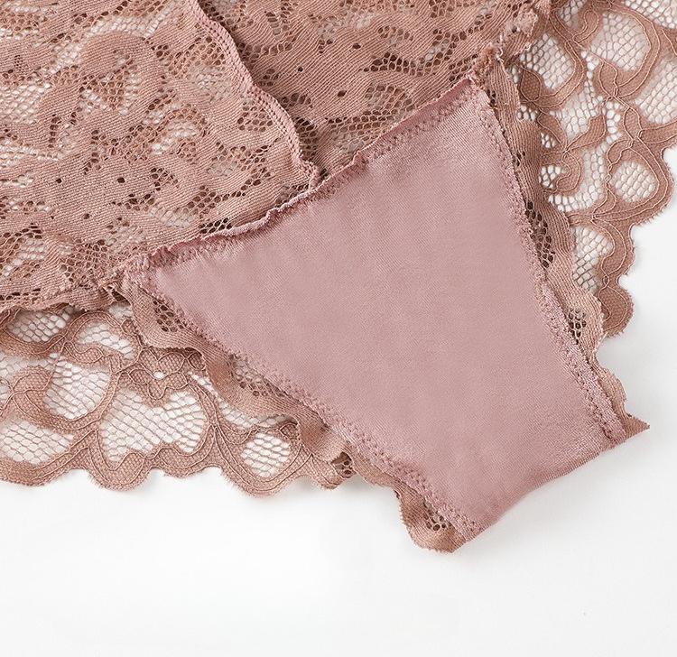 Sexy Lace Panties for Women High Waist Ultra-thin See-through Mesh Underwear Panties Large Size Cotton Crotch Briefs Lingerie