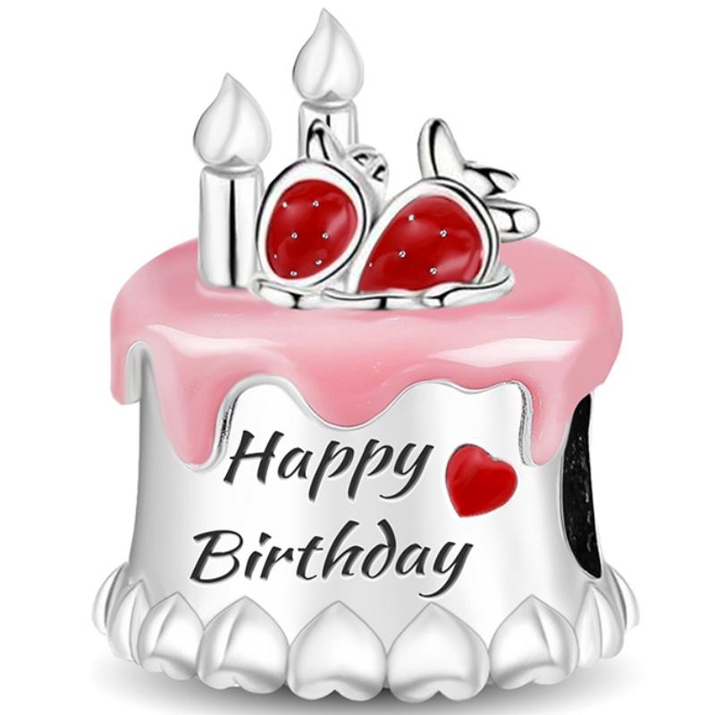 Copper Pink Cake Cherry Pineapple Strawberry Cherry Pendant Charm Ball Suitable For Bracelets Diy Women'S Jewelry