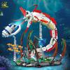 HUIQIBAO 1355PCS MOC Deep Sea Death Monster Building Blocks Fish Animal Model Assembly Bricks Toy Set for Children Gift