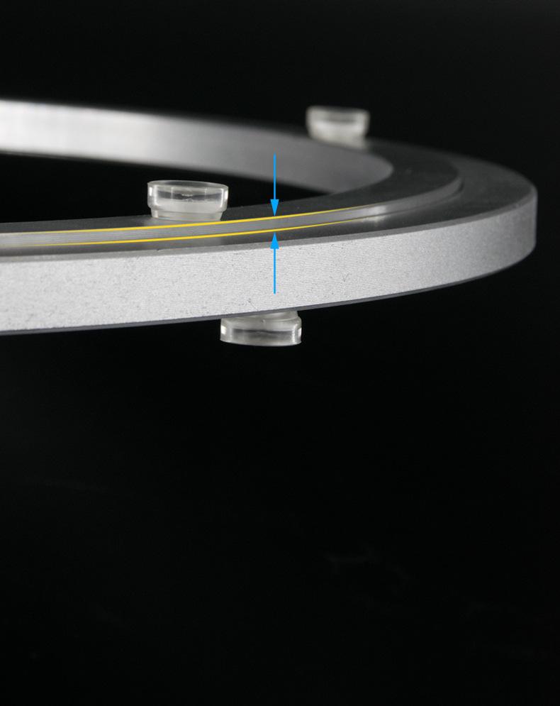 Rotating Bookshelf Display with Aluminum Turntable Base and Height-Adjustable Bearing Track