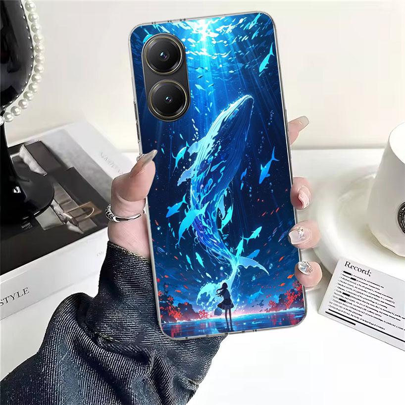 Humpback Whale Sea Giant Soft Phone Case For Xiaomi Redmi 15C 15 13C 13 Poco X5 X6 X7 F7 Ultra M7 12C 12 10 10C 9C 9A 9T 9 Funda