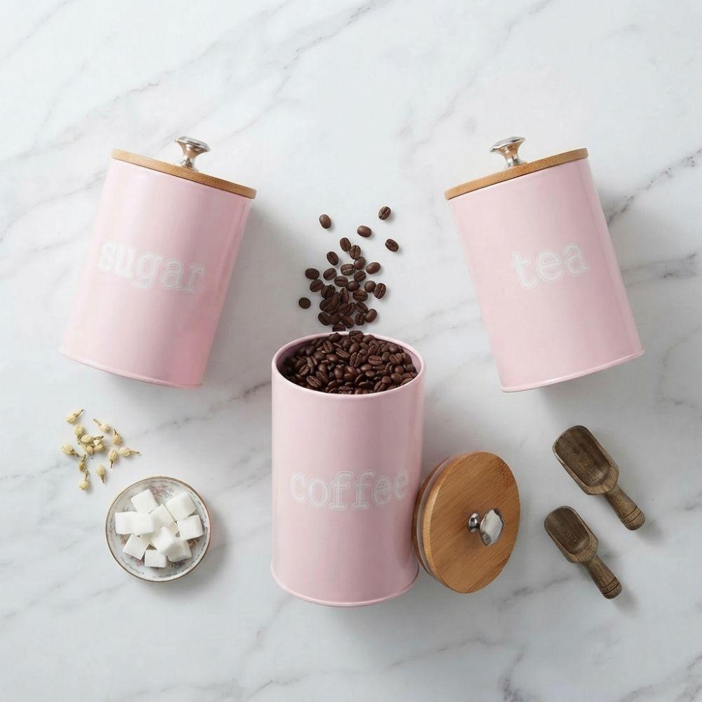 3pcs/set Large Capacity Sugar Container Moisture-proof Tea Storage Jar Living Room