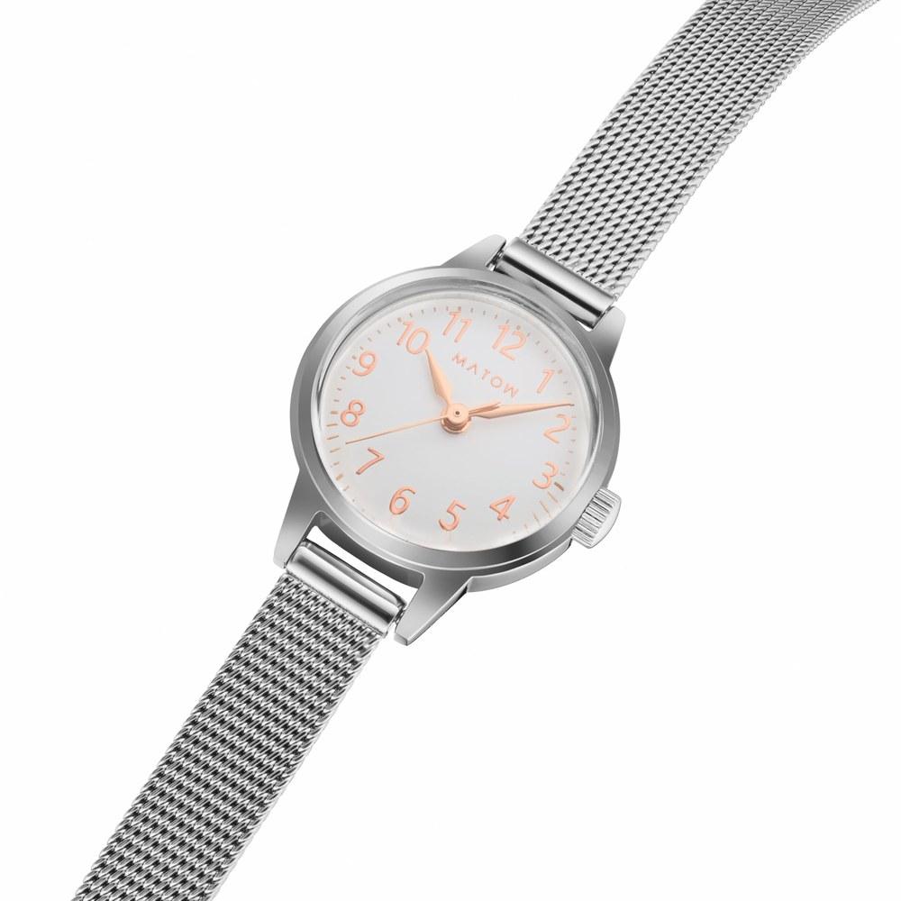 MATOW Ladies Watch Tsuki Seigetsu Clear Moon Round Silver White Mesh MW005007