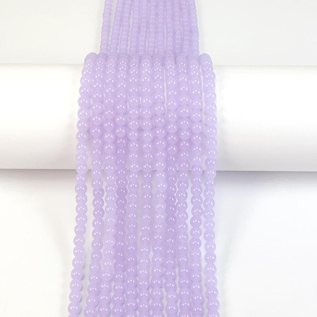 6mm Natural Glossy Round Bead Lampwork Glass for DIY Cell Phone Chains, Earrings, Hairpins, and Flower Stamens.