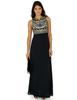 Elegant Women Round Neck Sleeveless Geometric Print Chiffon Dress Long Floor Length Stylish Casual Attire
