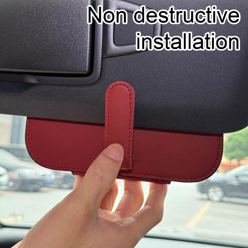 Sun Visors Sunglasses Storage Case Sun Visors Glasses Holder for Car Organizer Box Eyeglasses Protective Storage Case