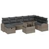 VidaXL Ensemble de canapé de jardin 9 pièces avec coussins gris en poly rotin 3359776