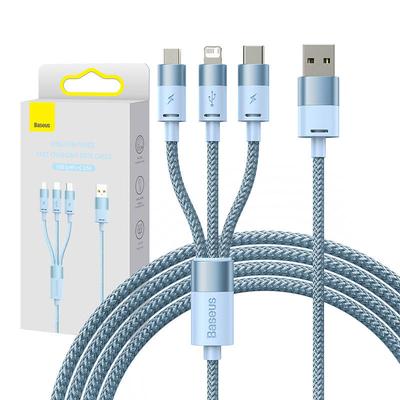 Kabel USB 3in1 Baseus Starspeed, USB-C + Micro USB + Lightning, 3,5A, 1,2M (Blau)
