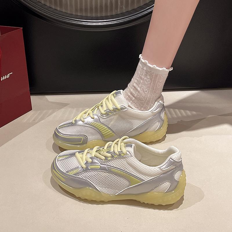 New women's sneakers - muffin thick bottom casual fashion not tired feet non-slip shock absorption arch support comfortable mesh breathable shoes